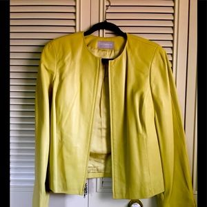 “Key Lime” Genuine Leather Zippered Jacket